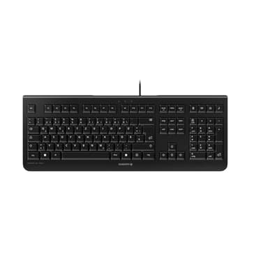 CHERRY KC 1000, Wired Keyboard, German Layout (QWERTZ), Plug & Play via USB Port, Flat Design, Whisper-Quiet Keystrokes, Black