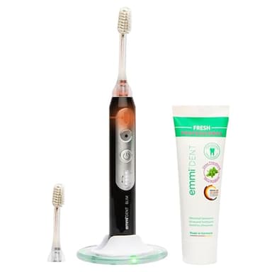 emmi-dent Slim Ultrasonic Toothbrush - 96 Million Vibrations/Min - Electric Toothbrush, 3 Cleaning Modes, Intelligent Brush Head & Charging Station - Gentle Teeth Cleaning