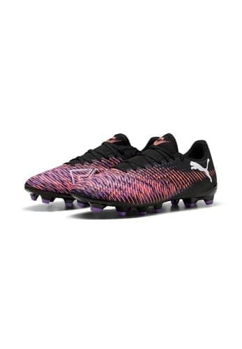 PUMA Unisex Future 8 Play FG/AG Soccer Shoe, Black White-Glowing RED, 9 UK