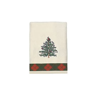 Avanti Linens Spode Christmas Tree Collection, Cotton, Red Tartan, Hand Towel