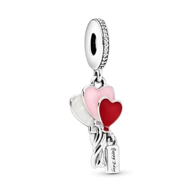 Pandora PandoraHappy Bday Balloon Dangle Charm - Sterling Silver & Cubic Zirconia Bracelet Charm Compatible Moments - Gift for Her - No Box