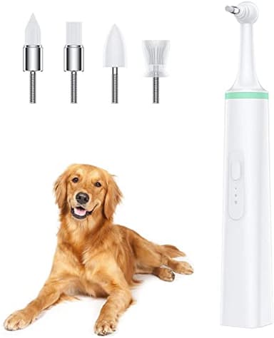 Danive Pet Dog Electric Toothbrush, Ultrasonic Toothbrush For Dog With 4 Brush Heads For Stain Eraser Tooth Polisher, Tooth Stain Removal Dog Mouth Cleaning Tool