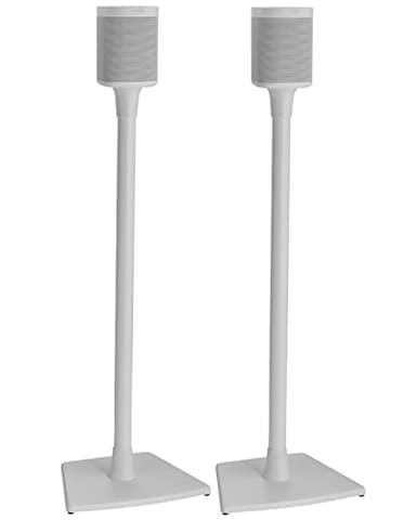 Sanus Wireless Speaker Stands Designed for Sonos One, One SL, and Play:1 - Easy, 15-Minute Assembly, Built-in Cable Management - White/Pai