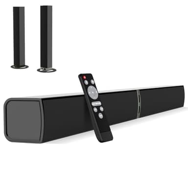 HoYLluDLL Soundbar for TV, Bluetooth Soundbar 2-in-1 Detachable Sound Bar with ARC/Optical/AUX Connection, TV Speakers Soundbar for Home Theater Audio (Black)