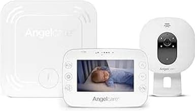 Angelcare AC327 - Video Baby Monitor with Motion Sensor - Temperature Display 4.3 Inches - Infrared Night Vision - White