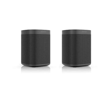 Sonos One SL Smart Speaker 2-Room Set Black (Powerful Sound, WLAN Streaming with Multiroom and App Control and AirPlay2) - Two Speakers for Unlimited Music Streaming (Renewed)
