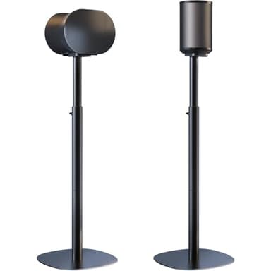 Speaker Stands for Sonos Era-100 & Era-300 - Height Adjustable Floor Stands 29.1''–39'', Dual-Mount Base for Space-Saving Placement, Concealed Cable Management, 11 lbs Max Load, 1 Pair, Black