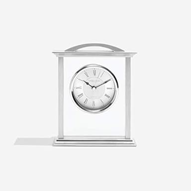London Clock Silver Mantel Clock, 18 x 15 x 4.5cm