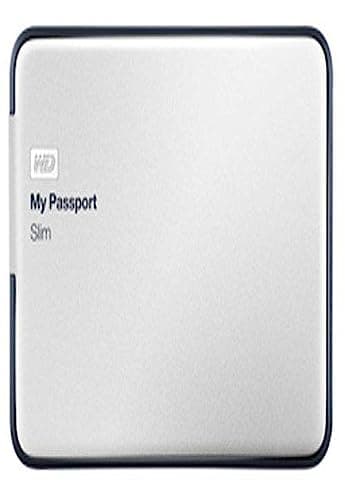 Western Digital WD My Passport Slim 2TB Portable Metal External Hard Drive USB 3.0 with Auto Backup