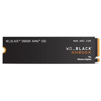 WD_BLACK SN850X 4TB SSD, M.2 2280 NVMe SSD, Read speeds up to 7300 MB/s, Write speeds up to 6,600 MB/s, Gaming Expansion SSD, PCIe Gen4 NVMe, High Performance Internal SSD, Black