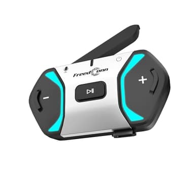 FreedConn Free+ Motorcycle Mesh Intercom 256 Persons1.2Miles /2000 Meters Communication Device Motorbike Intercom Talk While Listening to Music Music Sharing IP67 Waterproof Universal Pairing