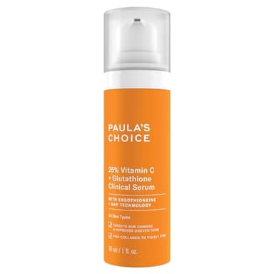 Paula's Choice 25% Vitamin C + Glutathione Clinical Serum - Anti-Aging Vitamin C Serum Visibly Brightens Skin, Reduces Sun Damage & Improves Discolouration - with Glutathione - All Skin Types - 30 ml