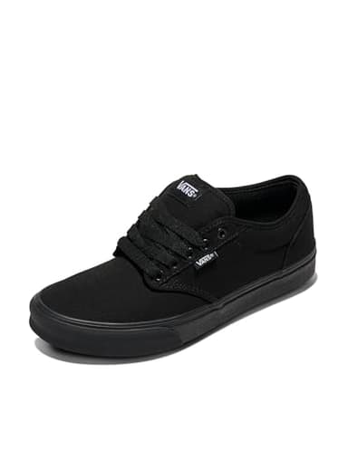 Vans Mens Size 12, Atwood Sneaker Triple Black Canvas Lace Up Shoes, Low Top Men's Trainers, Lightweight Old Skool Sneakers Skate Shoes (12 UK)