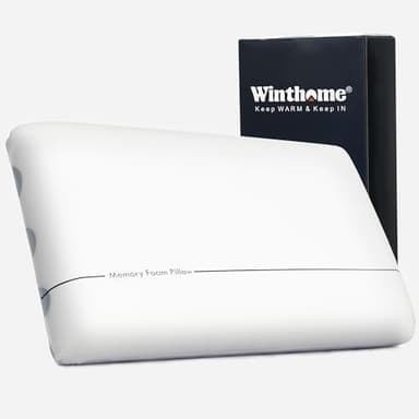 Winthome Memory Foam Pillow, Two-Sided Soft and Firm Neck Pillow for Sleeping, Suitable for Side, Back and Stomach Sleepers (60x40x10cm)