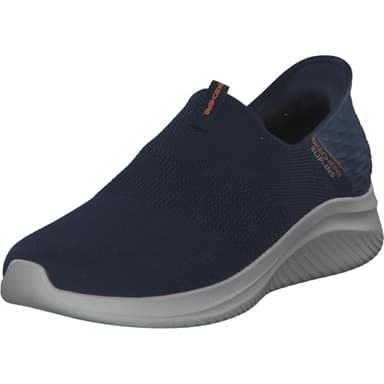 Skechers Mens Ultra Flex 3.0 Smooth Step Trainers, Navy Knit Trim, 10 UK