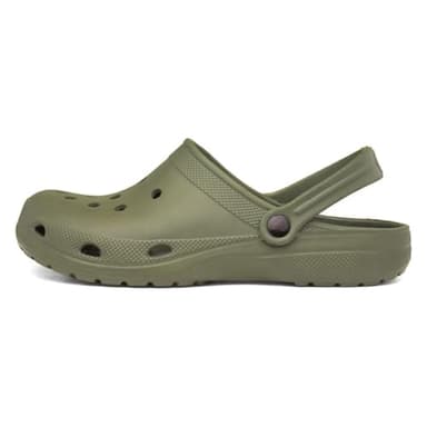 shoezone - Berman Adults Khaki EVA Slip On Clog Sandal - Size 10 UK - Green
