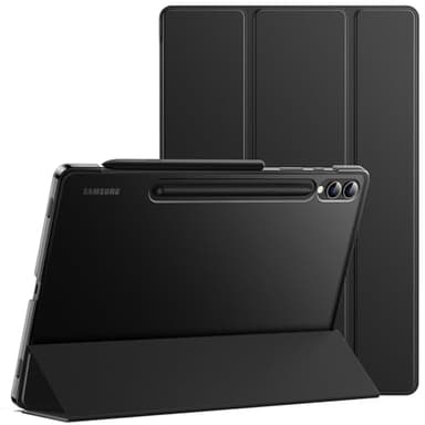 JETech Case for Samsung Galaxy Tab S10 Plus/Tab S9 Plus 12.4-Inch, Translucent Back Tri-Fold Stand Protective Tablet Cover, Support S Pen Charging, Auto Wake/Sleep (Graphite Black)