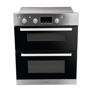 Indesit Electric Double Fan Cooker - Stainless Steel - 60 cm - A|A Rated - ‎IDD 6340 IX