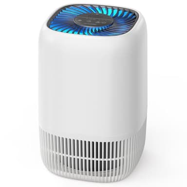 AROEVE Air Purifier for Bedroom with H13 HEPA 3-stage Filter, 5W Energy Consumption, Quiet 22db with Aroma, Tackles Pollen, Smoke, Pet Fur, VOCs, White