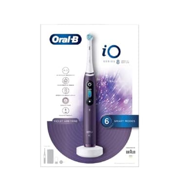 Oral-B iO8 Electric Toothbrushes For Adults, Oral B Electric Toothbrush, App Connected Handle, 1 Ultimate Clean Toothbrush Head & Magnetic Pouch, 6 Modes, Teeth Whitening, 2 Pin UK Plug