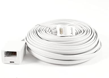XYWHPGV UK B-T- 6P4C Male to Female Telephone Cable Connector, 12M for Landline Telephone, White(79d91 e212c e2a14 714a1 55ac6 a76aa