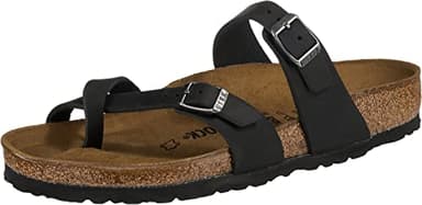 Birkenstock MAYARI Greased leather, Women's Flip Flops, Black, 5 UK (38 EU)