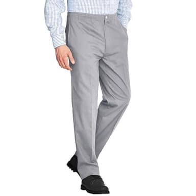 Mens Elasticated Waist Rugby Trousers – Smart Workwear Bottom, Comfortable Stretch Fit, Drawstring Waist, Straight Leg, Casual & Formal Pants – (Grey 48/29)