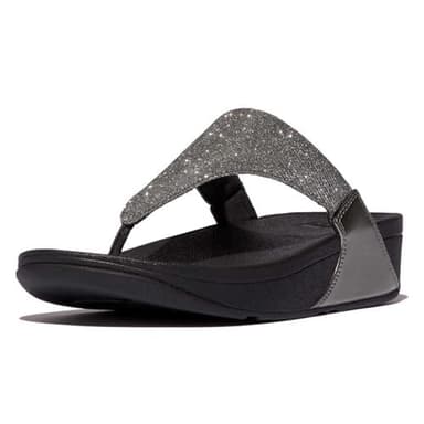 Fitflop Women's LULU SHIMMERLUX Toe-Post Sandals, Pewter, 6 UK