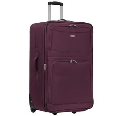 ARIANA® Lightweight Luggage Trolley Expandable Suitcase Travel Bag - 70x46x26cm (Burgundy, 26" Medium)