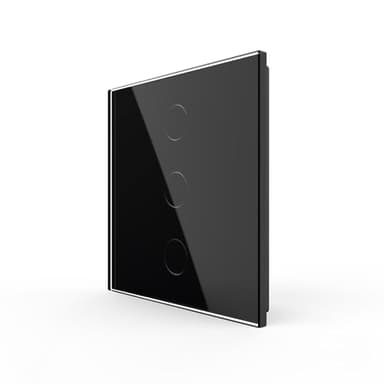 LIVOLO Touch Light Switch Tempered glass panel Lamp Switch,Led Backlight,No Neutral,3 Gang 1 Way Black