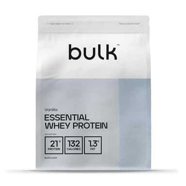Bulk Essential Whey Protein Powder | Vanilla | 21g Protein per Serving | 9g Essential Amino Acids (EAA) | Supports Muscle Growth | Smooth Mixing | Vegetarian | Natural Flavours | 1kg