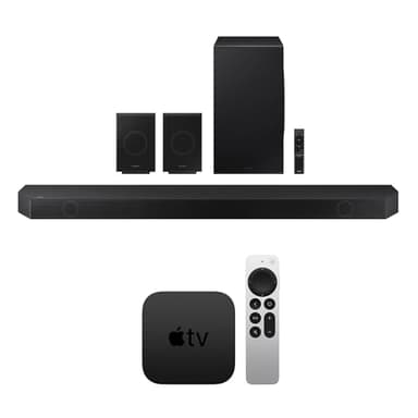 SAMSUNG Q990D 11.1.4ch Soundbar, HW-Q990D/ZA Bundle with AppleTV 4K 64GB