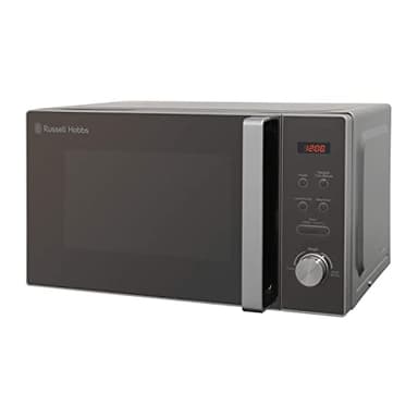 Russell Hobbs RHM2076S-AZ 20 Litre 800 W Silver Digital Solo Microwave with 5 Power Levels, Automatic Defrost, 8 Auto Cook Menus, Clock and Timer, Easy Clean