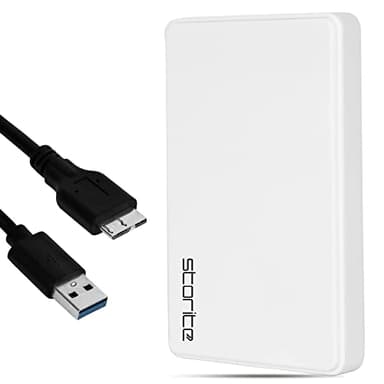 Storite External Hard Drive 1TB HDD USB3.0 Ultrafast Slim Data storage and Backup drive, Storage Expansion - Portable Hard Drive Compatible for Laptop, PC, Mac, Android, Gaming Console (White)