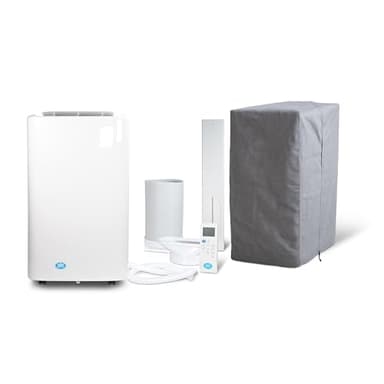 Prem-I-Air 4-in-1 Portable Air Conditioner 14000 BTU with Remote Control, 24 Hour Timer, Two Window Venting Kits (Near Universal). Powerful Cooling, Cooler Unit, Class A Energy Efficiency Rating