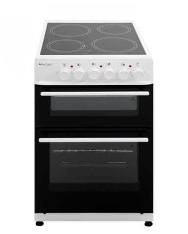 BlueFlame KCF 2200.50 SMF 50 cm VitroCeramic Freestanding Electric Cooker With Double Cavity Oven - Turbo Fan - White