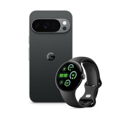 Google Pixel 10 Pro - Unlocked Android Smartphone with Gemini, Triple Rear Camera System, 24+ Hour Battery and 6.3" Super Actua Display - Obsidian, 1TB + Watch 3 (Obsidian)