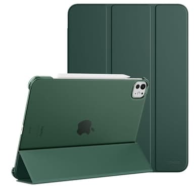 MoKo for iPad Pro 13 Inch Case M4 2024 (7th Gen), Ultra Slim Stand Case with Hard PC Translucent Back Shell Cover for iPad Pro 2024 Model (A2925/ A2926/A3007), Support Apple Pencil Pro, Midnight Green