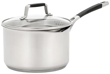 Stellar Flow 20cm Saucepan with Draining Lid, 2.75 Litre Capacity, Stainless Steel Cooking Pot, Oven Safe Cookware