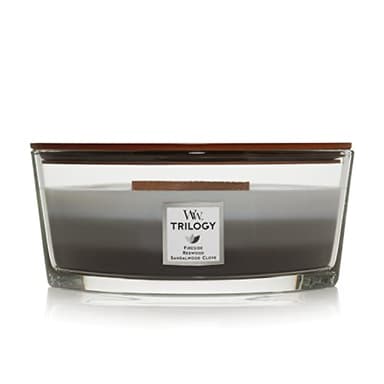WoodWick Ellipse Trilogy Scented Candle | Warm Woods | with Crackling Wick | Burn Time: Up to 50 Hours