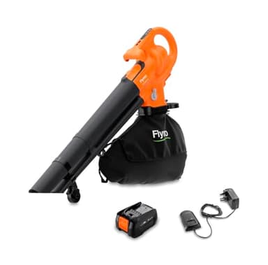 Flymo 18V EasiBlowVac Cordless Leaf Blower & Vacuum – Lightweight & Powerful 3-in-1 Garden Tool for Blowing, Vacuuming & Mulching – Battery & Charger Included, Orange