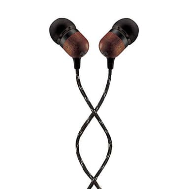 House of Marley Smile Jamaica In-Ear Headphones - Sustainably Crafted, Eco-Friendly, Noise Isolating Wired Earphones, 9.2mm Driver, Tangle-Free Cable, 1 Button Microphone Control - Signature Black