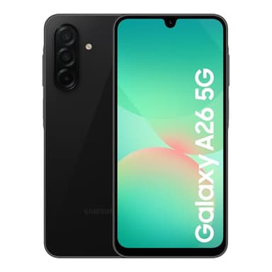 Samsung Galaxy A26 5G Smartphone, Awesome Intelligence, 8GB Memory, 256GB Storage, 50MP Camera, Black, 3 Year Manufacturer Extended Warranty (UK Version)