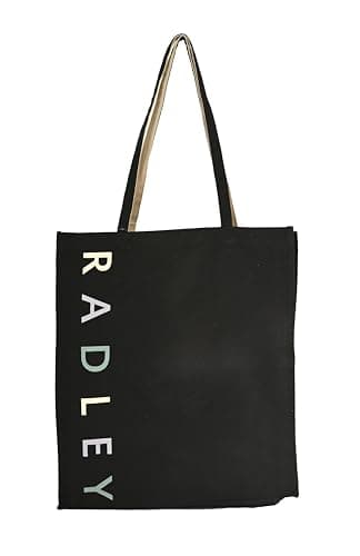 Radley London Womens On Your Side Medium Open Top Canvas Shoulder Tote Bag in Black