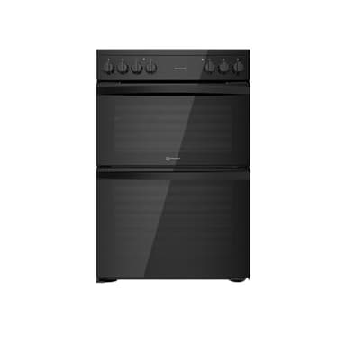 Indesit Amelia Click and Clean Electric Double Cooker - Black - 60 cm - A Rated - ‎ID67V9KMB/UK