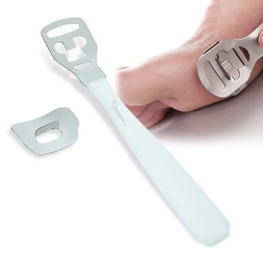 ZAMAHA UK® Corn Callus Remover for feet Hard Skin Remover Foot Scraper Calluses, Includes 10 Replacement, Foot and Heel Scrubber Scraper (Plastic Handle)