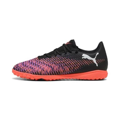 PUMA Unisex Future 8 Play TT Soccer Shoe, Black White-Glowing RED, 7 UK