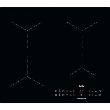 AEG 3000 Series 13amp Induction Hob with Plug, ILB64334CB, Built-In Hob 60cm, Black, Glass Top, 4 Zone Heating Elements, Touch Control LED Display, Connects via a 3 pin 13 amp UK plug, 3000W