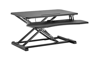 YO YO 80-S (Slim) Standing Desk Converter | For Healthier Lifestyle | Height Adjustable Desk Riser For A Single Monitor | Stand Up Desk Converter | Desk Risers | 80cm | Black