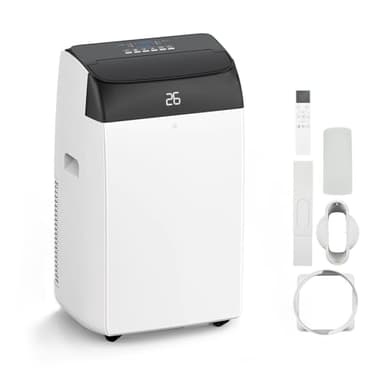 Portable Air Conditioner 12000 BTUs 4 In1 Air Conditioner, Dehumidifier 45L/Day, Heating, Cooler, Fan With 3 Speeds, Digital Display & Remote Control, 24 Hours Timer for Homes Rooms [Energy Class A]